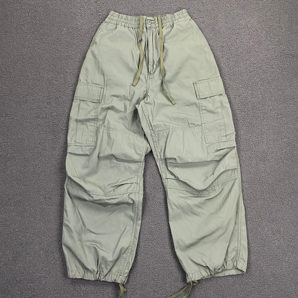 Carhartt WIP Jet Cargo Pant Womens Small Green Elastic Waist Paratroop Military